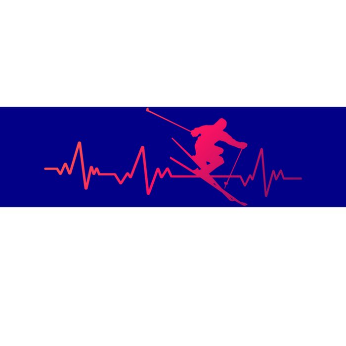 Ski Heartbeat Skiing Cool Gift Cute Gift Bumper Sticker