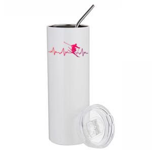 Ski Heartbeat Skiing Cool Gift Cute Gift Stainless Steel Tumbler