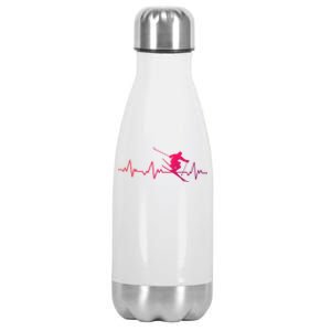 Ski Heartbeat Skiing Cool Gift Cute Gift Stainless Steel Insulated Water Bottle