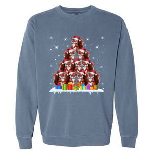 Santa Hat Squirrel Lovers Christmas Tree Gift Garment-Dyed Sweatshirt