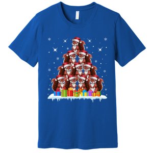 Santa Hat Squirrel Lovers Christmas Tree Gift Premium T-Shirt