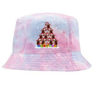 Santa Hat Squirrel Lovers Christmas Tree Gift Tie-Dyed Bucket Hat