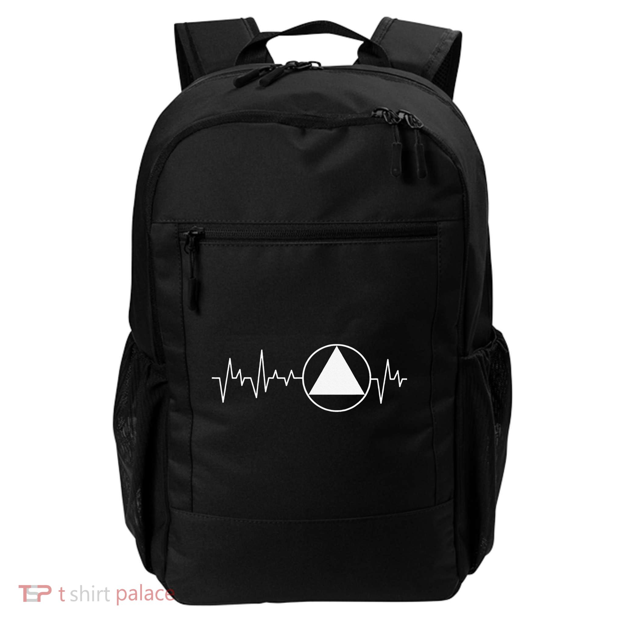 Sobriety Heartbeat Sober Recovery Abstinence AA NA Daily Commute Backpack