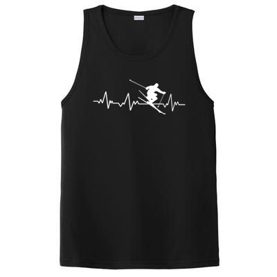 Ski Heartbeat Skiing Gift Cool Gift PosiCharge Competitor Tank