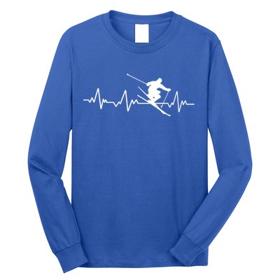 Ski Heartbeat Skiing Gift Cool Gift Long Sleeve Shirt