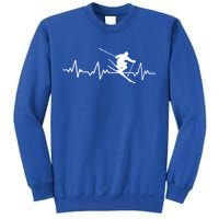 Ski Heartbeat Skiing Gift Cool Gift Sweatshirt