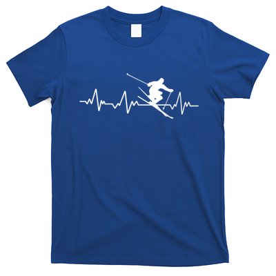 Ski Heartbeat Skiing Gift Cool Gift T-Shirt