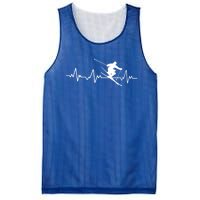 Ski Heartbeat Skiing Gift Cool Gift Mesh Reversible Basketball Jersey Tank