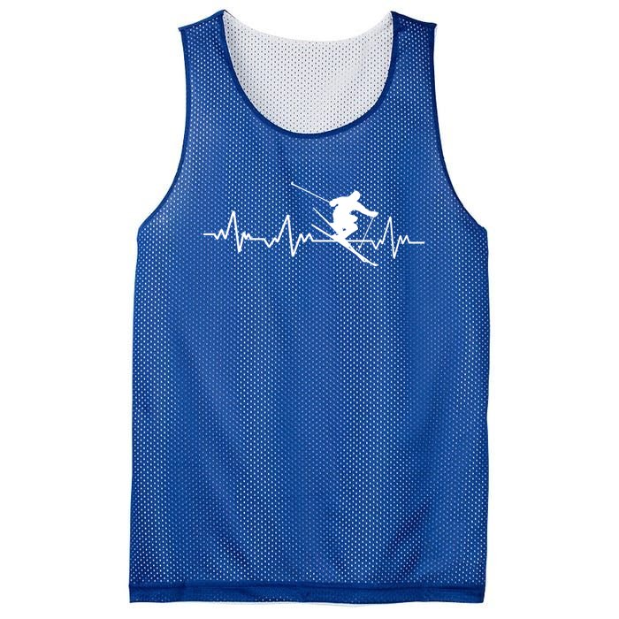 Ski Heartbeat Skiing Gift Cool Gift Mesh Reversible Basketball Jersey Tank