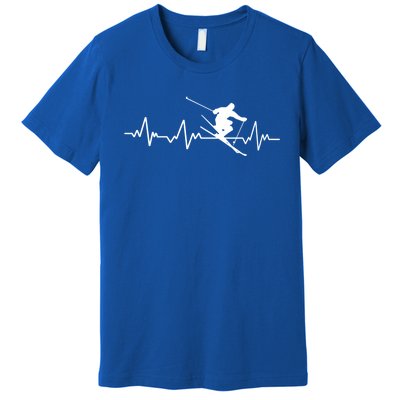 Ski Heartbeat Skiing Gift Cool Gift Premium T-Shirt