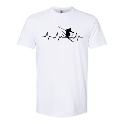 Ski Heartbeat Skiing Gift Cool Gift Softstyle CVC T-Shirt