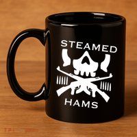 Steamed Hams Skull Guns 11oz C Handle Ceramic Mug