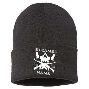 Steamed Hams Skull Guns Sustainable Knit Beanie