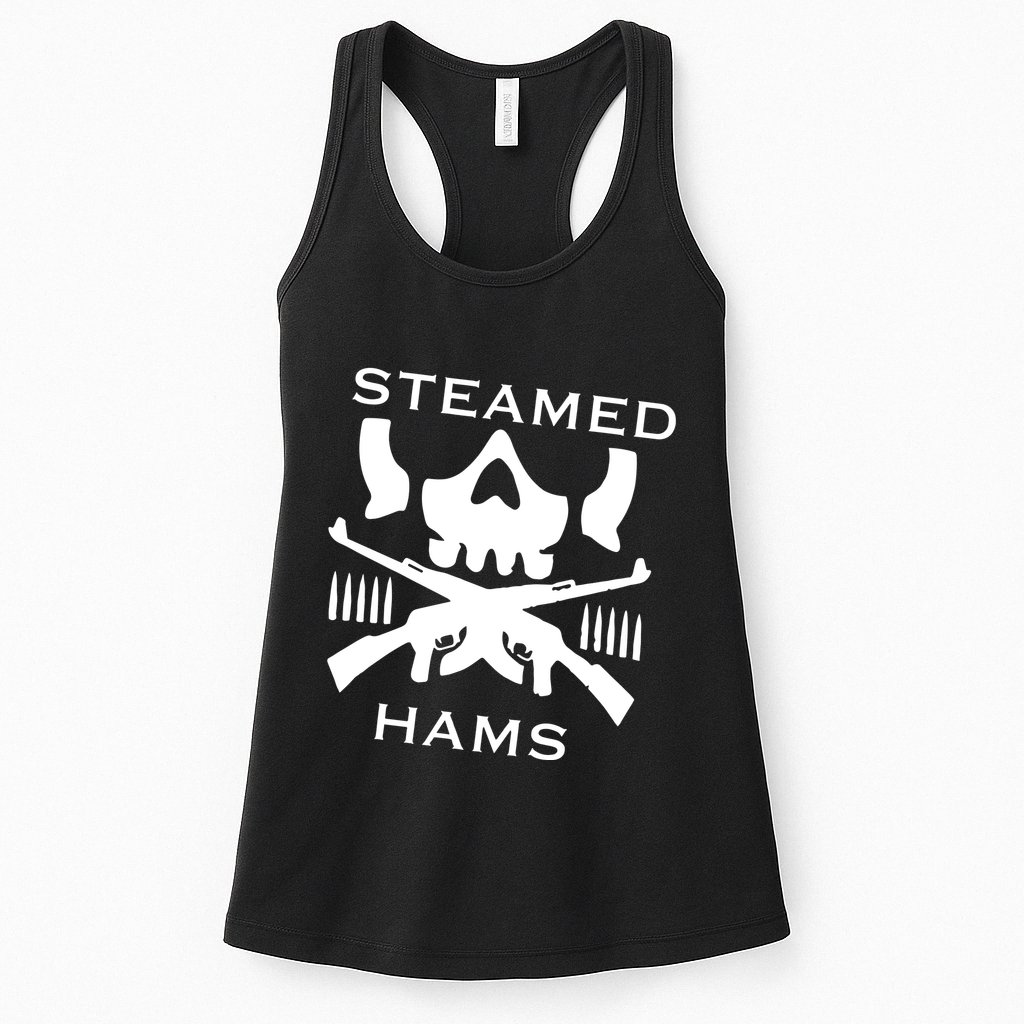 Steamed Hams Skull Guns Womens Tank Top