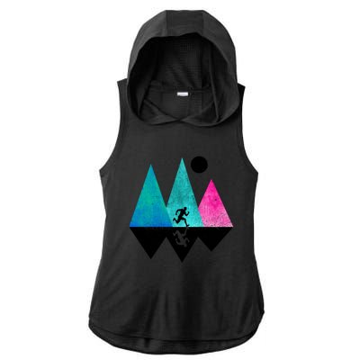 Sprinting Hobby Sports Nature Mountains Track And Field Cute Gift Ladies PosiCharge Tri-Blend Wicking Draft Hoodie Tank