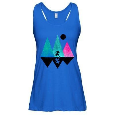 Sprinting Hobby Sports Nature Mountains Track And Field Cute Gift Ladies Essential Flowy Tank