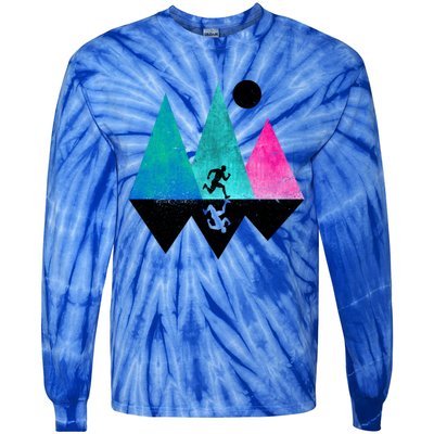 Sprinting Hobby Sports Nature Mountains Track And Field Cute Gift Tie-Dye Long Sleeve Shirt