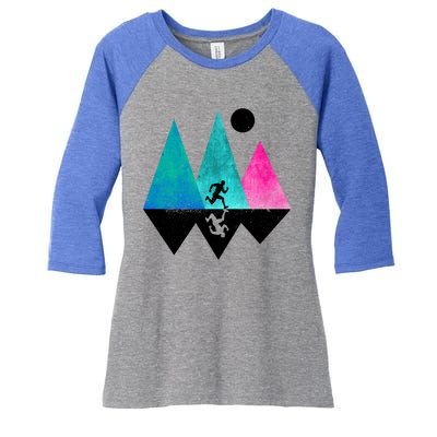 Sprinting Hobby Sports Nature Mountains Track And Field Cute Gift Women's Tri-Blend 3/4-Sleeve Raglan Shirt