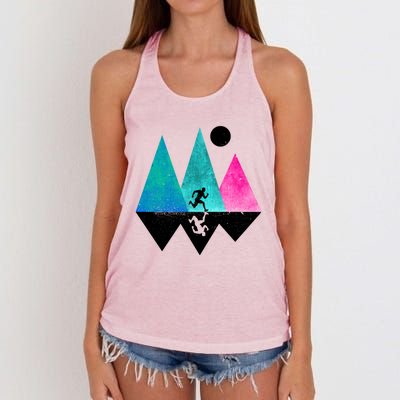 Sprinting Hobby Sports Nature Mountains Track And Field Cute Gift Women's Knotted Racerback Tank