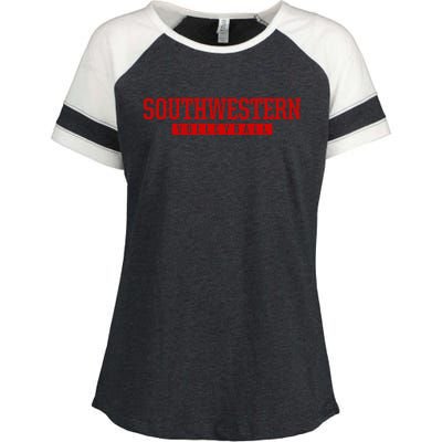 Southwestern High School Volleyball Gift Enza Ladies Jersey Colorblock Tee