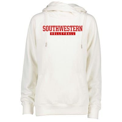 Southwestern High School Volleyball Gift Womens Funnel Neck Pullover Hood