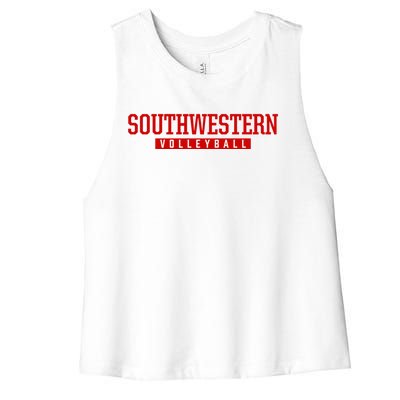 Southwestern High School Volleyball Gift Women's Racerback Cropped Tank