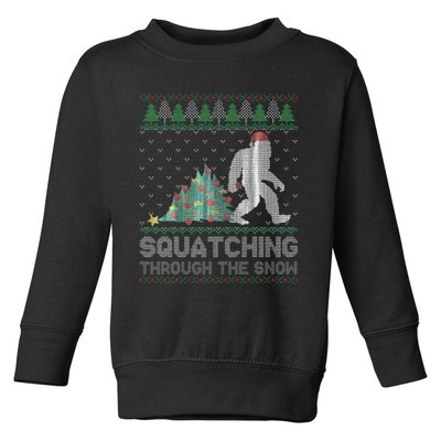 Sasquatch Holiday Sweater Festive Bigfoot Toddler Sweatshirt