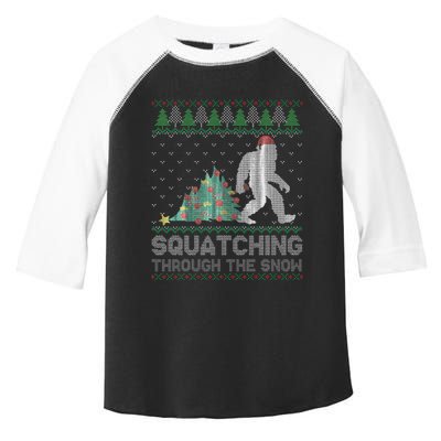 Sasquatch Holiday Sweater Festive Bigfoot Toddler Fine Jersey T-Shirt