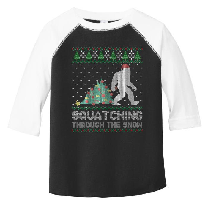 Sasquatch Holiday Sweater Festive Bigfoot Toddler Fine Jersey T-Shirt