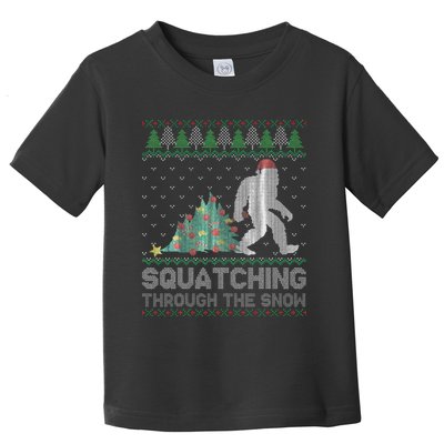 Sasquatch Holiday Sweater Festive Bigfoot Toddler T-Shirt