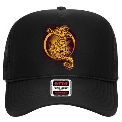 Sea Horse High Crown Mesh Back Trucker Hat