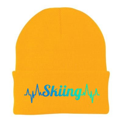 Ski Heartbeat Skiing Enthusiast Cute Gift Knit Cap Winter Beanie