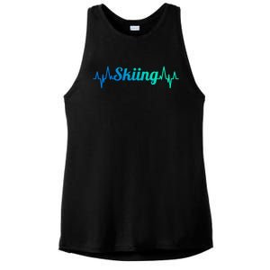 Ski Heartbeat Skiing Enthusiast Cute Gift Ladies PosiCharge Tri-Blend Wicking Tank