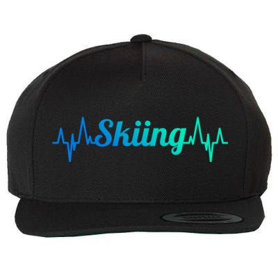 Ski Heartbeat Skiing Enthusiast Cute Gift Wool Snapback Cap