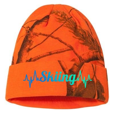 Ski Heartbeat Skiing Enthusiast Cute Gift Kati Licensed 12" Camo Beanie