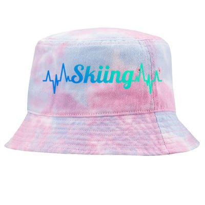 Ski Heartbeat Skiing Enthusiast Cute Gift Tie-Dyed Bucket Hat