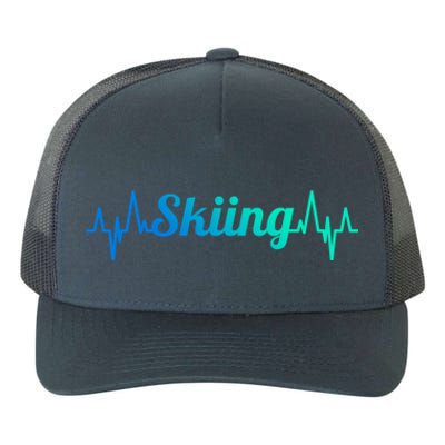 Ski Heartbeat Skiing Enthusiast Cute Gift Yupoong Adult 5-Panel Trucker Hat