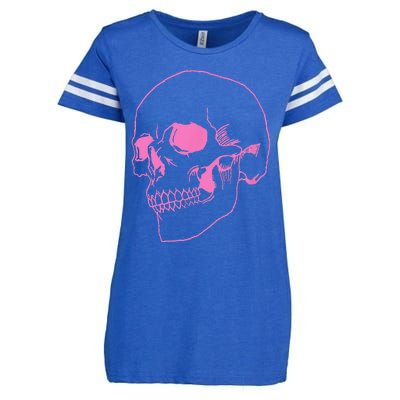 Spooky Halloween Skeleton Pastel Goth Soft Grunge Pink Skull Enza Ladies Jersey Football T-Shirt