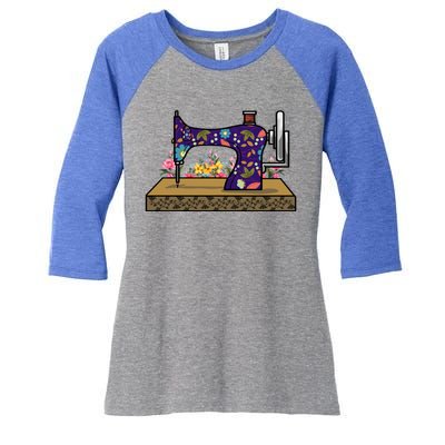 Sewing Handcraft Sew Tailor Gift Sewing Machine Seamstress Gift Women's Tri-Blend 3/4-Sleeve Raglan Shirt