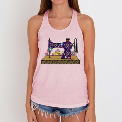 Sewing Handcraft Sew Tailor Gift Sewing Machine Seamstress Gift Women's Knotted Racerback Tank