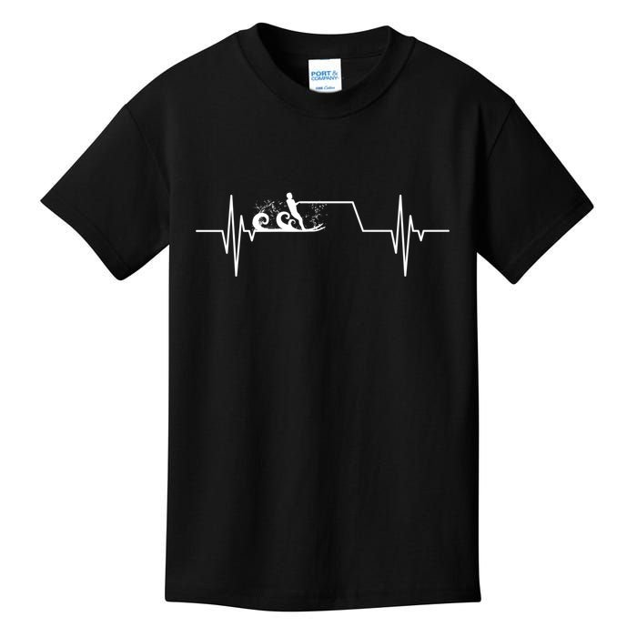 Ski Heartbeat Skiing Skier Gift For Skier Kids T-Shirt