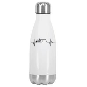 Ski Heartbeat Skiing Skier Gift For Skier Stainless Steel Insulated Water Bottle