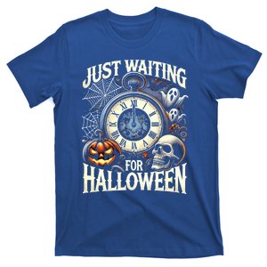 Skeleton Halloween Summer Just Waiting For Halloween Cool Gift T-Shirt