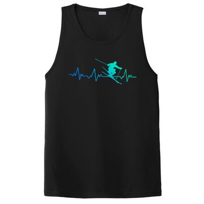 Ski Heartbeat Skiing Gift Meaningful Gift PosiCharge Competitor Tank