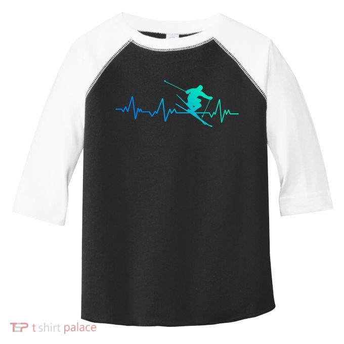 Ski Heartbeat Skiing Gift Meaningful Gift Toddler Fine Jersey T-Shirt
