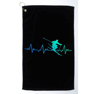 Ski Heartbeat Skiing Gift Meaningful Gift Golf Towel