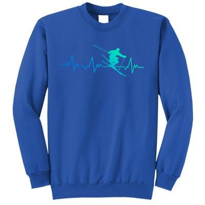 Ski Heartbeat Skiing Gift Meaningful Gift Sweatshirt