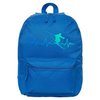 Ski Heartbeat Skiing Gift Meaningful Gift 16 in Basic Backpack