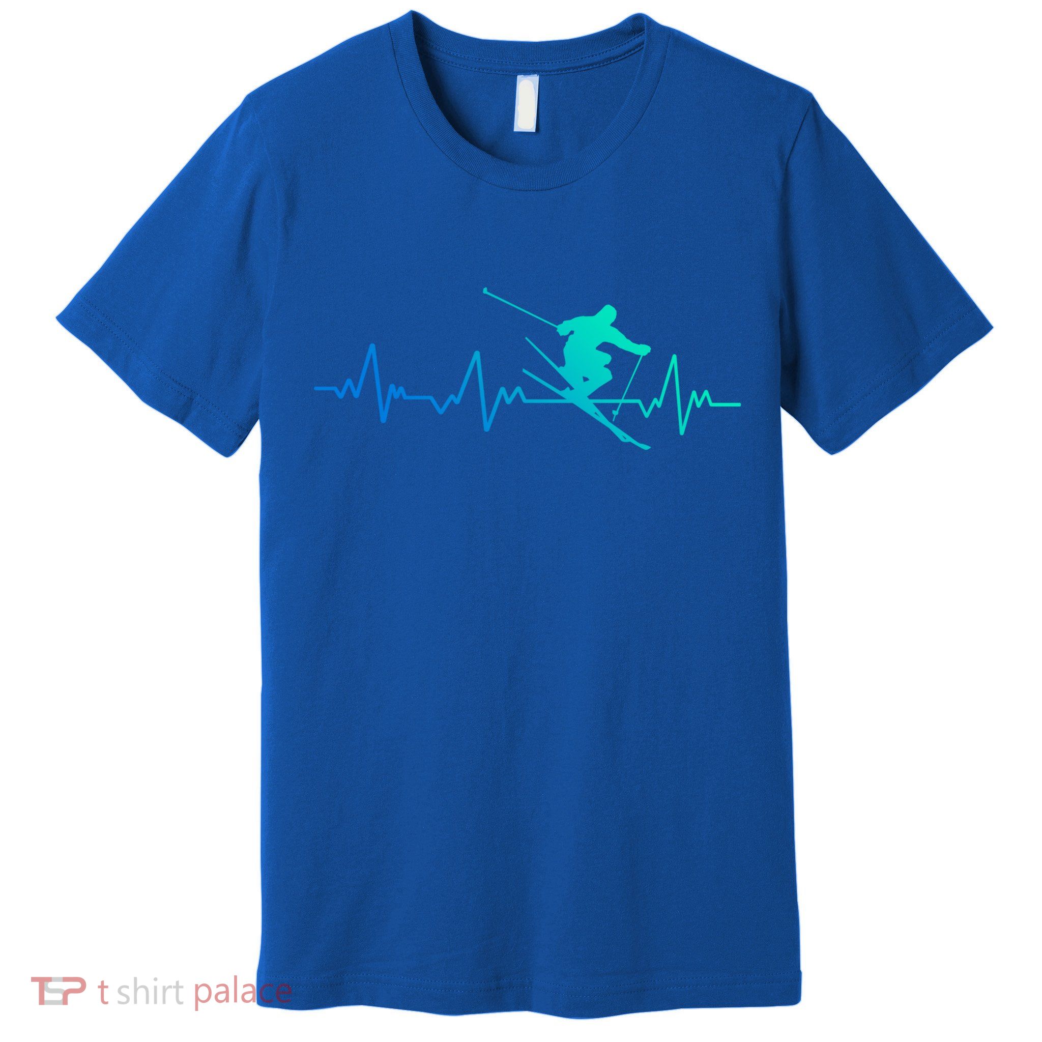 Ski Heartbeat Skiing Gift Meaningful Gift Premium T-Shirt