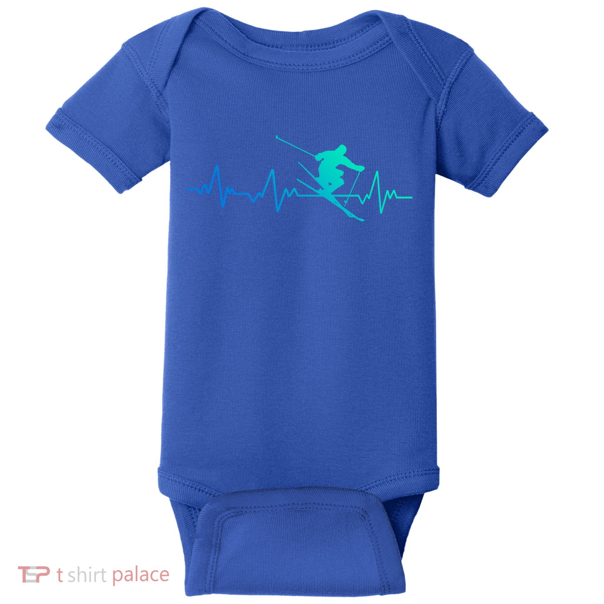 Ski Heartbeat Skiing Gift Meaningful Gift Baby Bodysuit